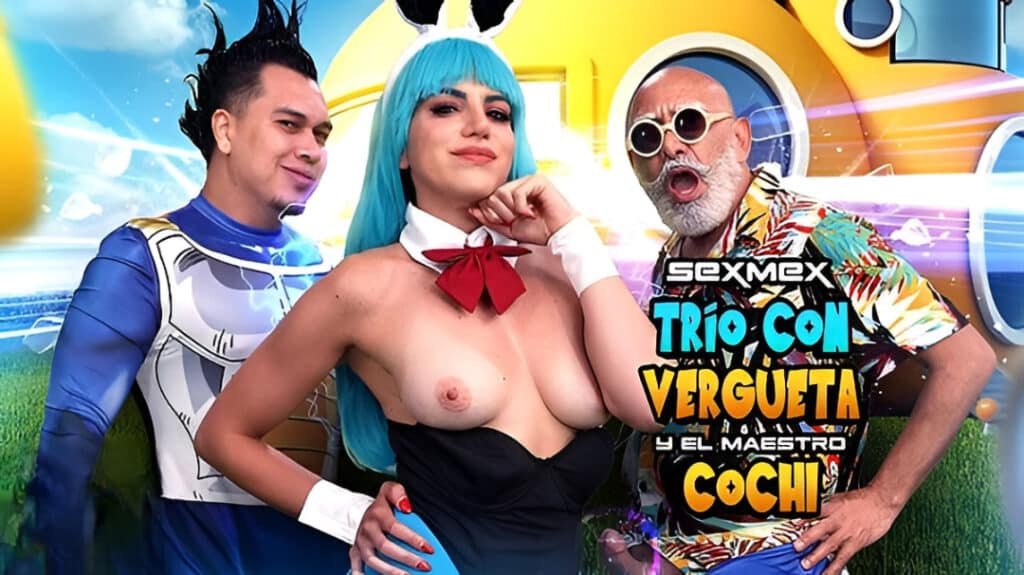 [SexMex] Michelle Dom – A Threesome With The Prince Of Saiya-Boners And Basty Roshy: Busty Latina MILF Gets Double Teamed in Dragon Ball Parody